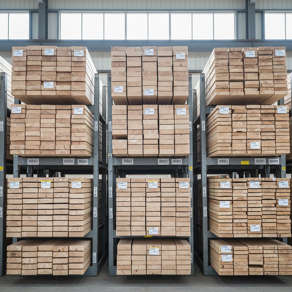 wood boxes in big company beige warehouse storage closet alt text: Pallet truck, Hiera Van het tempo/Vitesse (Speed).